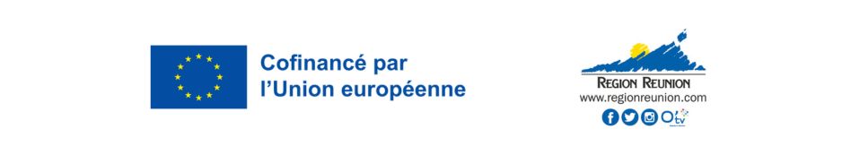 Logo Région Réunion, Union Européenne et l'Europe s'engage